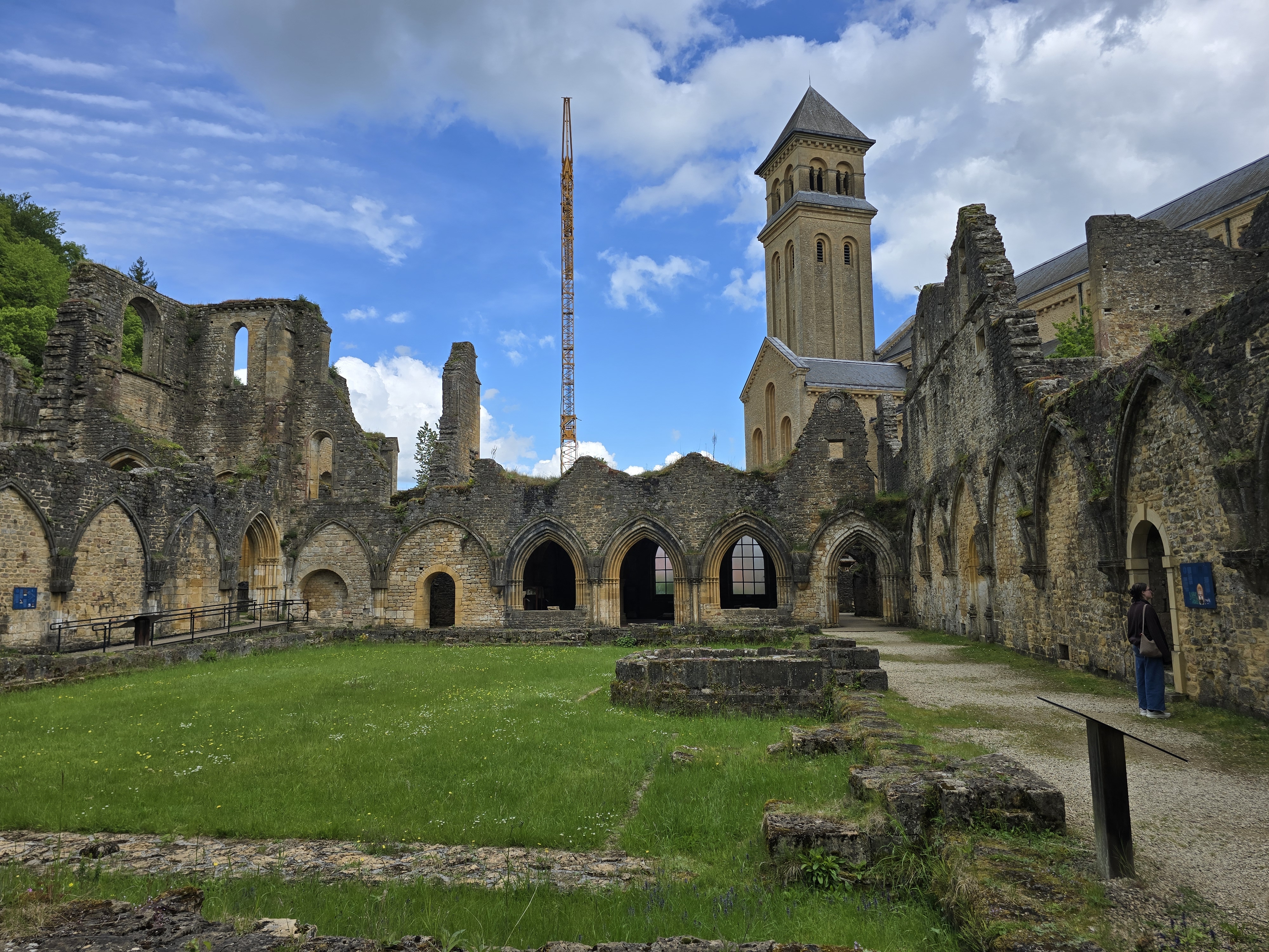 Ruins and new construction at the Abbaye d'Orval