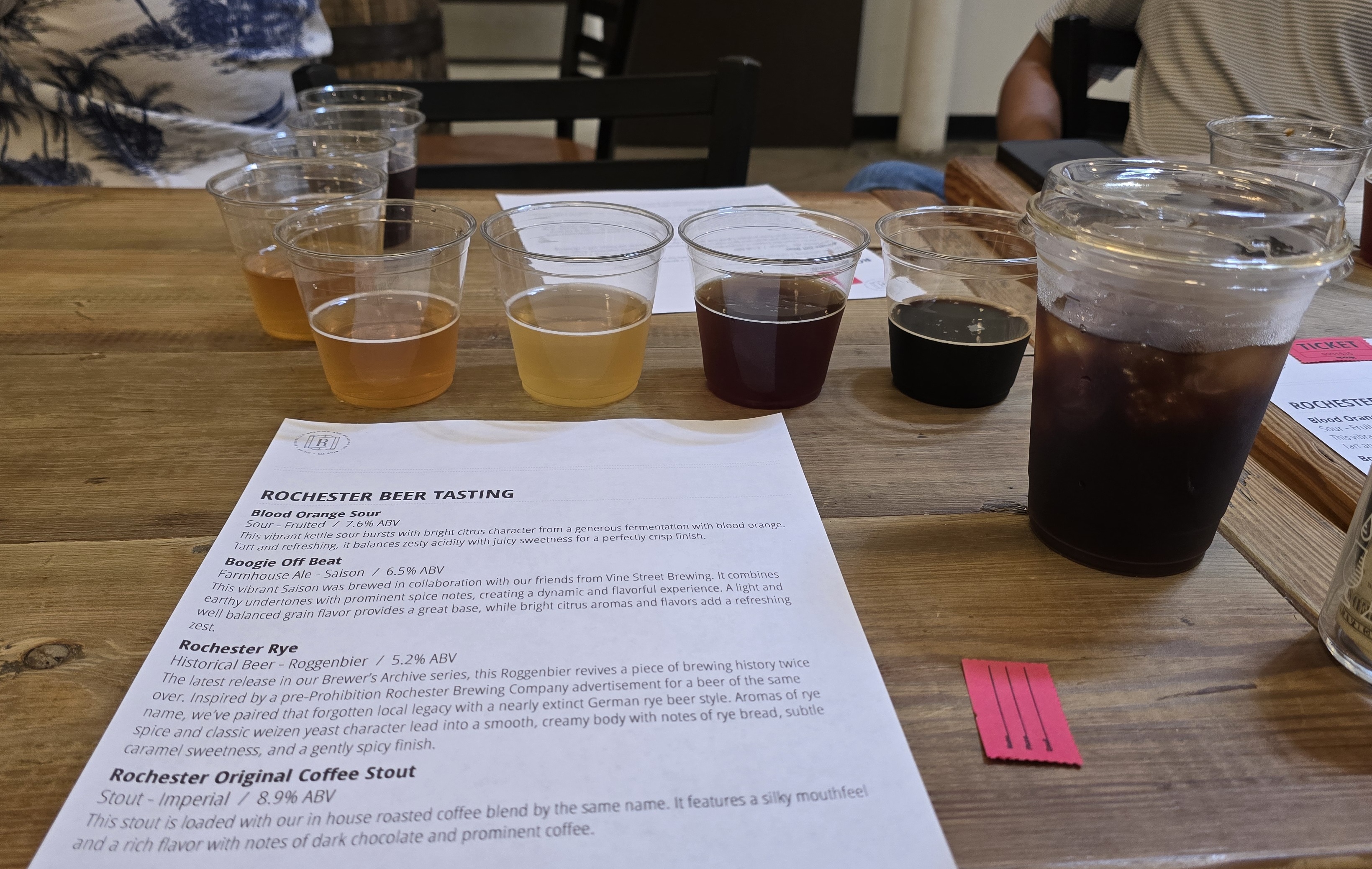Photo of flight from Rochester Brewing